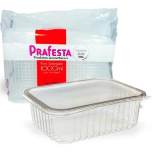 Pote Retangular 1000ml Freezer e Microondas - Prafesta