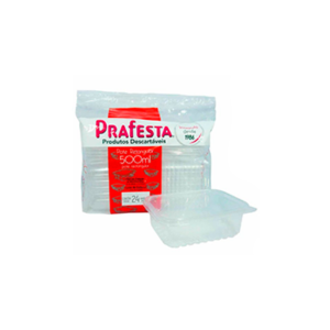 Pote Retangular 500ml Freezer e Microondas - Prafesta