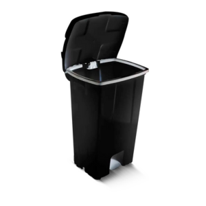 Lixeira Com Pedal e Rodas Preto 100L - JSN
